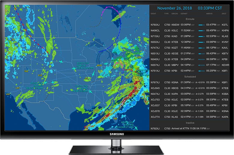 FlightAware TV Fleet with Board